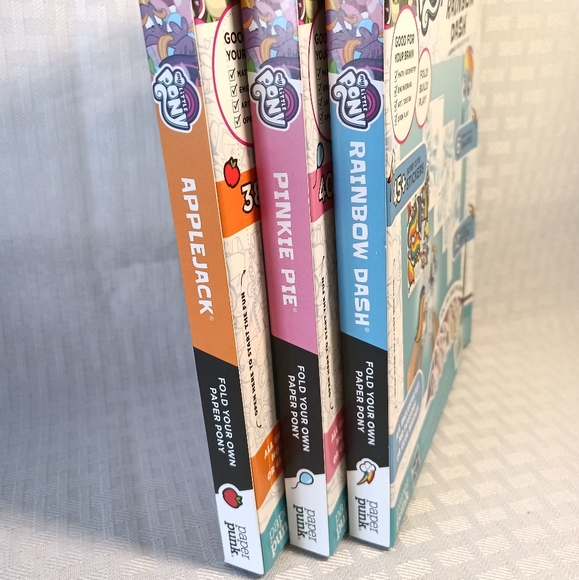 My Little Pony Paper Punk Fold Your Own Paper Lot of 3 Pinkie Applejack Rainbow - Picture 11 of 11